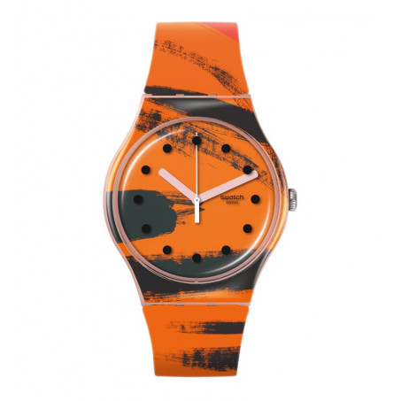 Swatch - BARNS -  GRAHAM`S ORANGE AND RED ON PINK SUOZ362 Uhr